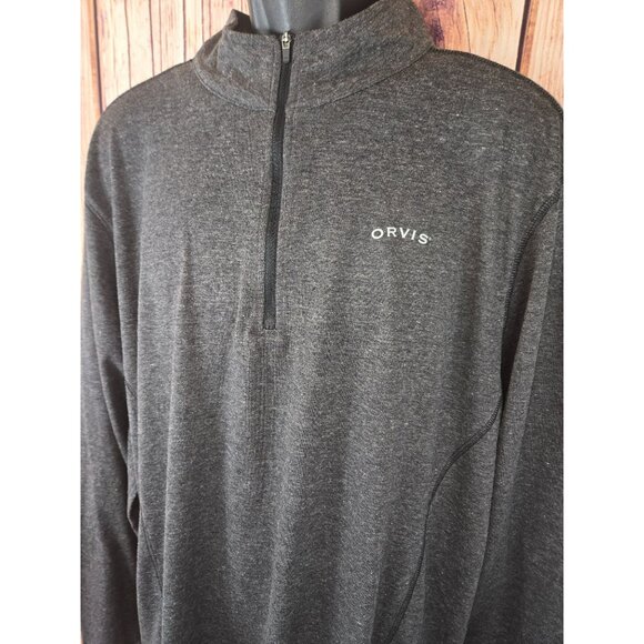 Orvis Mens Quarter Zip Pullover Small Charcoal Gray Classic Collection - Picture 3 of 7